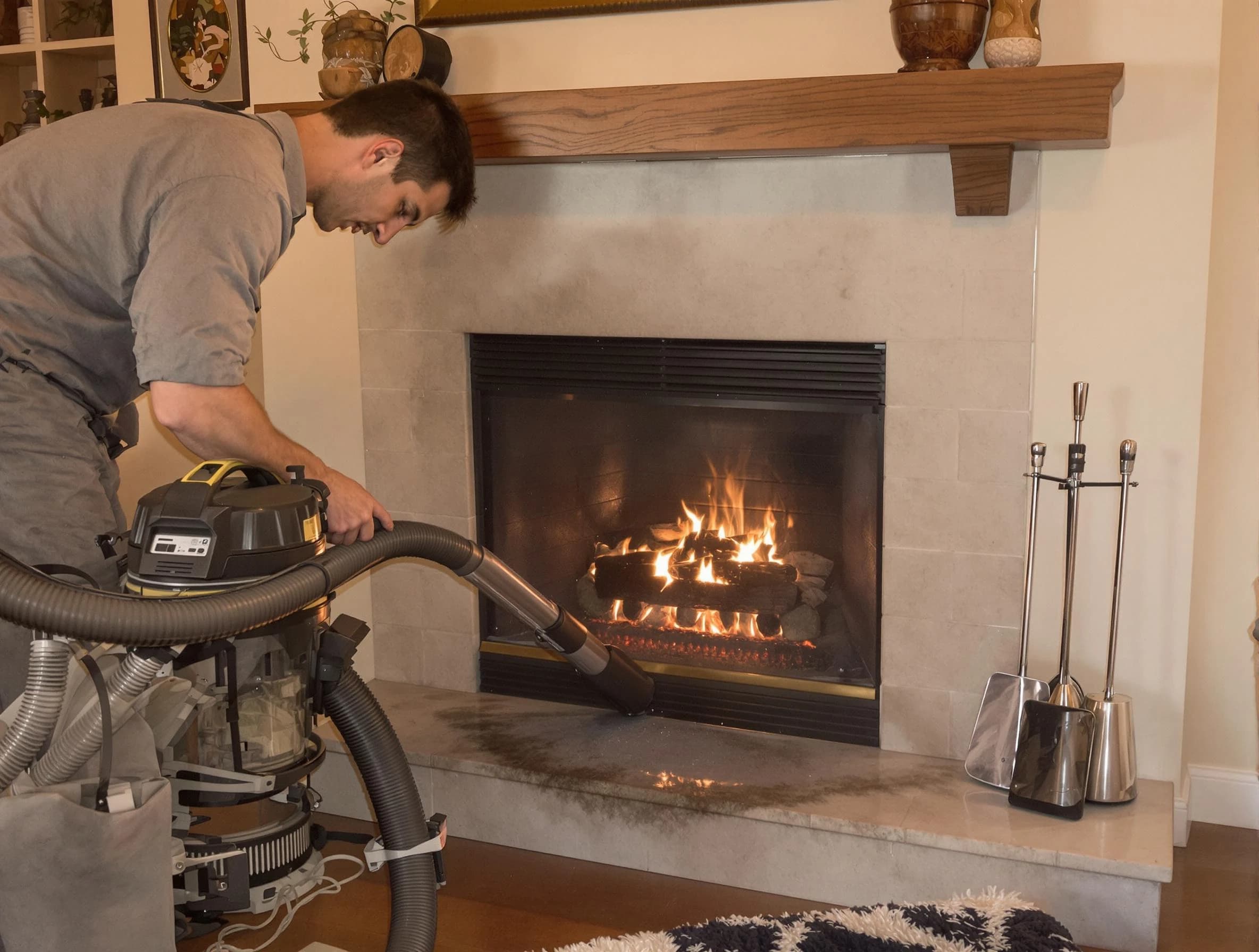 Routine fireplace upkeep by West View Chimney Sweep in West View, PA