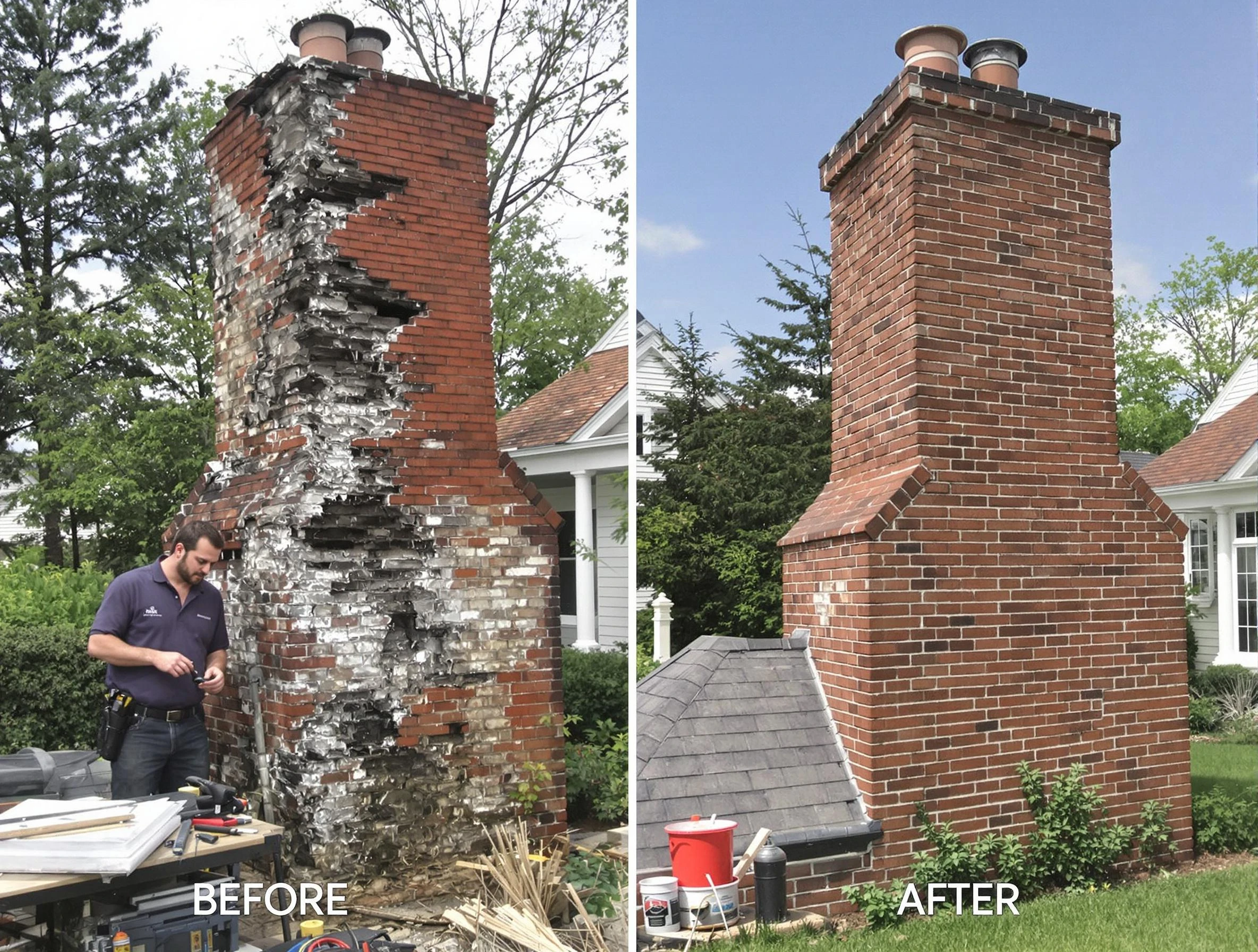 West View Chimney Sweep performing a full chimney restoration in West View, PA