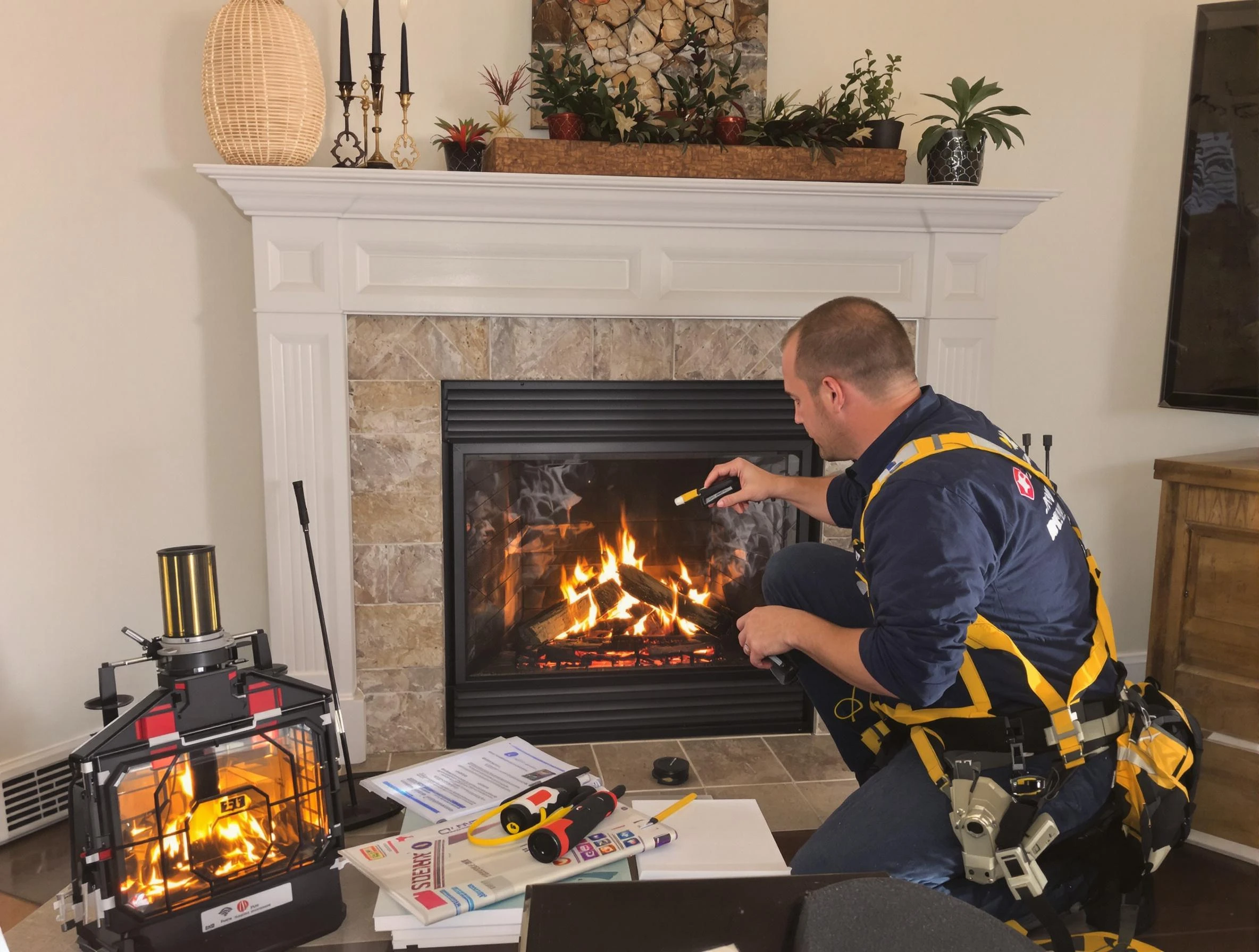 Safety-focused fireplace inspection by West View Chimney Sweep in West View, PA